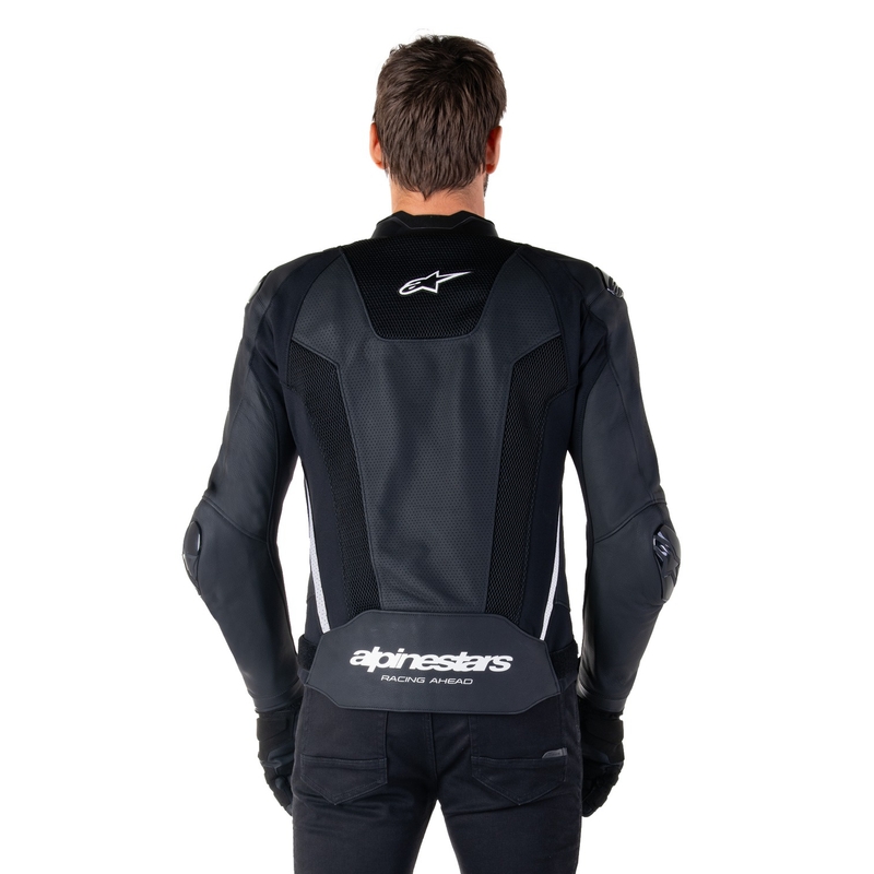 Kožna motoristička jakna Alpinestars Missile 3 Airflow crno-bijela