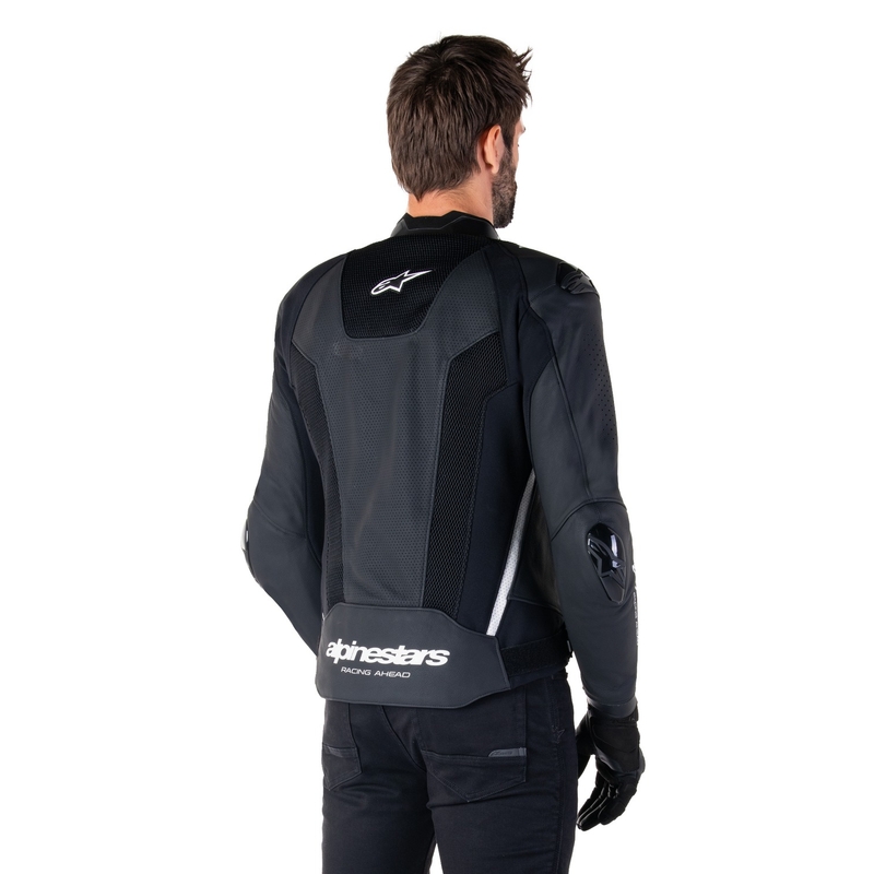 Kožna motoristička jakna Alpinestars Missile 3 Airflow crno-bijela
