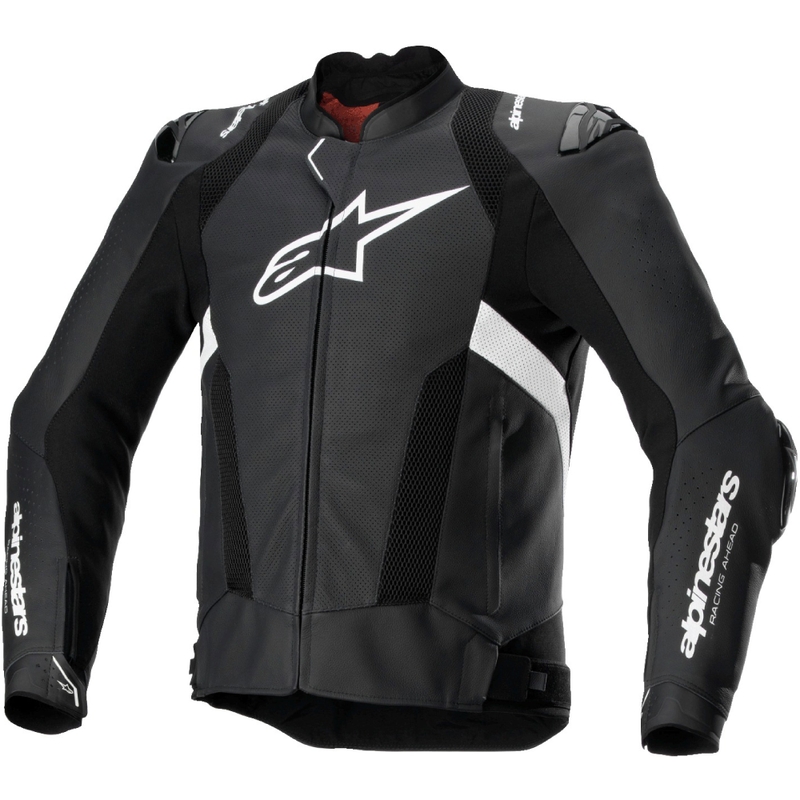 Kožna motoristička jakna Alpinestars Missile 3 Airflow crno-bijela