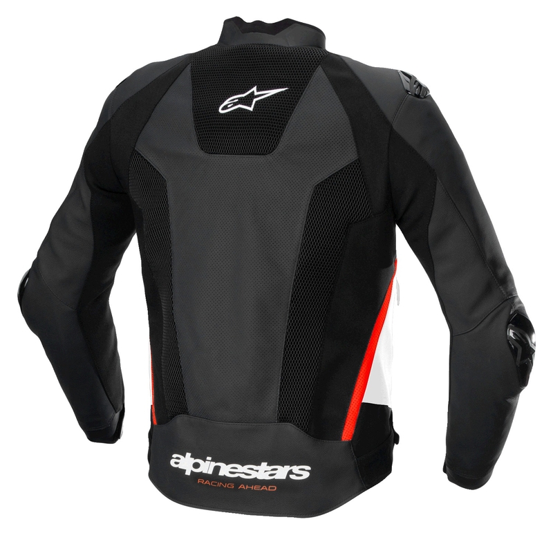Kožna motociklistička jakna Alpinestars Missile 3 Airflow crno-bijela-fluo crvena