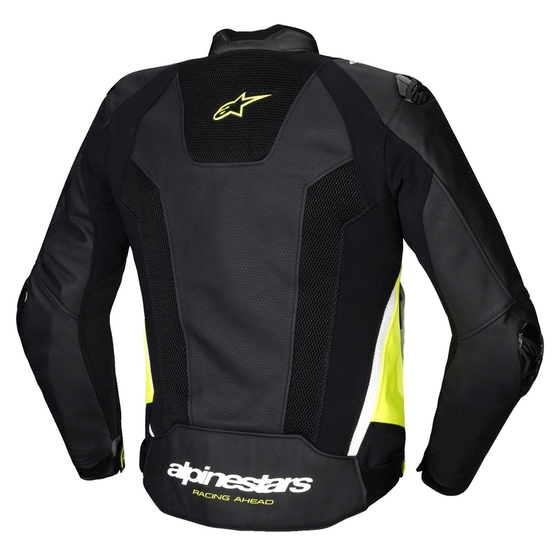 Kožna motociklistička jakna Alpinestars Missile 3 Airflow crno-fluo žuto-bijela