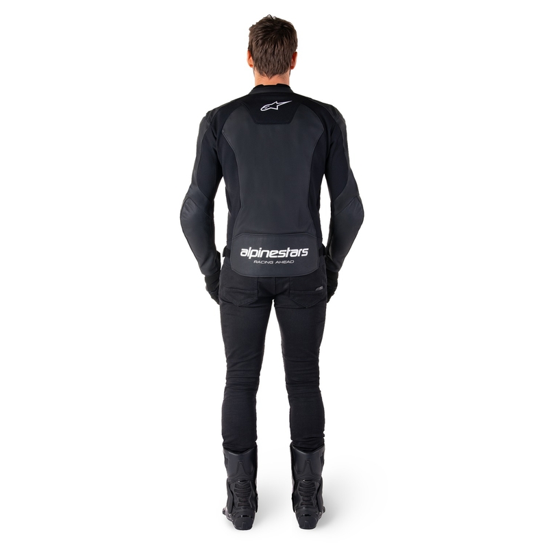 Kožna motoristička jakna Alpinestars Faster 3 crno-bijela