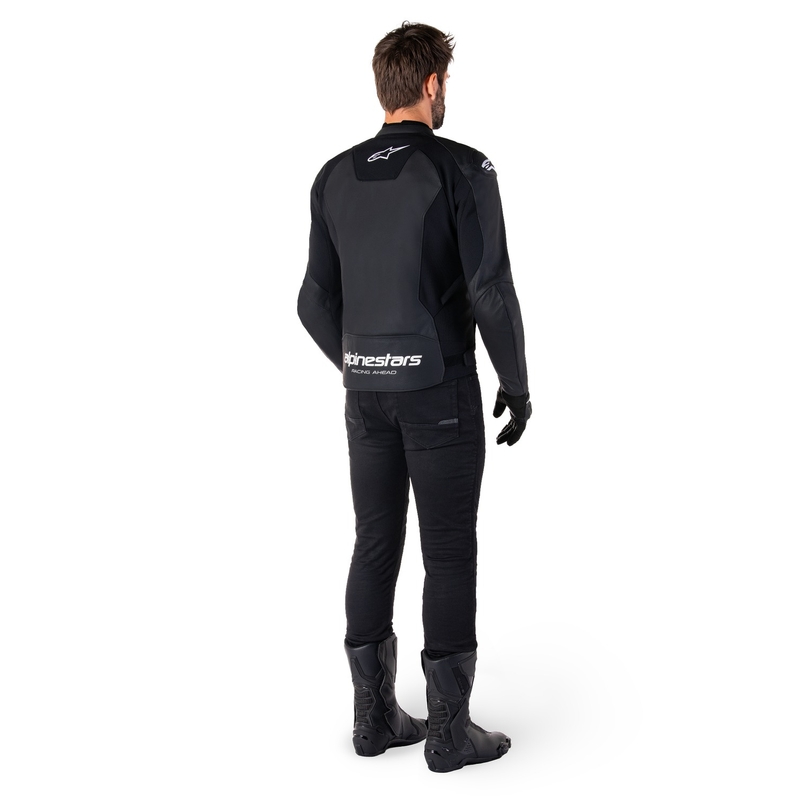 Kožna motoristička jakna Alpinestars Faster 3 crno-bijela