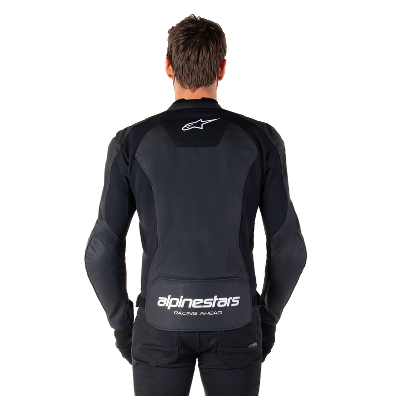 Kožna motoristička jakna Alpinestars Faster 3 crno-bijela