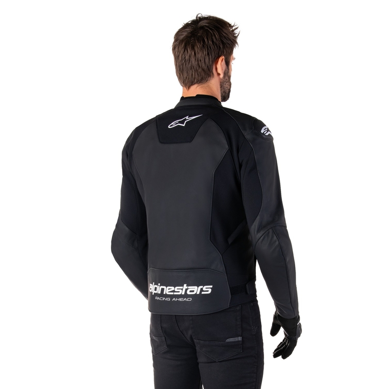 Kožna motoristička jakna Alpinestars Faster 3 crno-bijela
