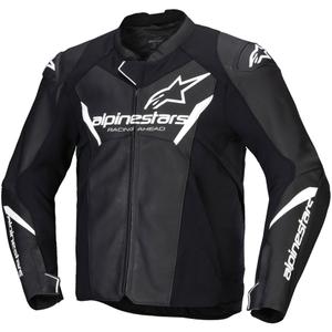 Kožna motoristička jakna Alpinestars Faster 3 crno-bijela