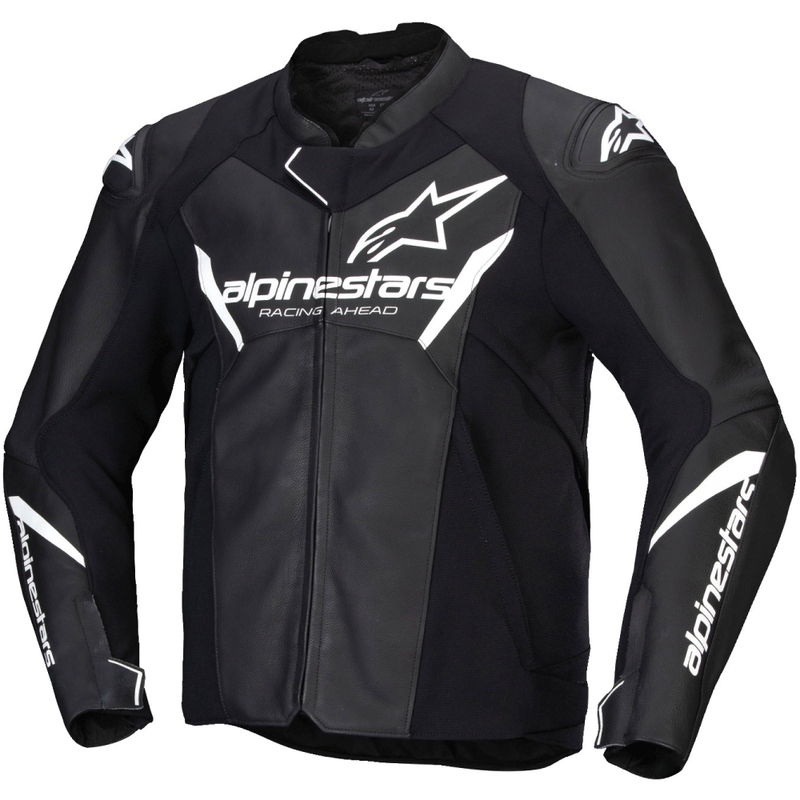 Kožna motoristička jakna Alpinestars Faster 3 crno-bijela
