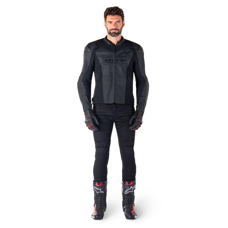 Alpinestars Faster 3 Airflow kožna motoristička jakna crno-crna