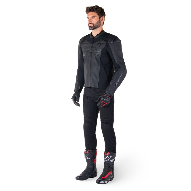Alpinestars Faster 3 Airflow kožna motoristička jakna crno-crna