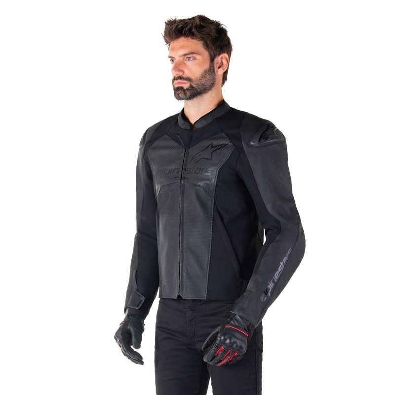 Alpinestars Faster 3 Airflow kožna motoristička jakna crno-crna
