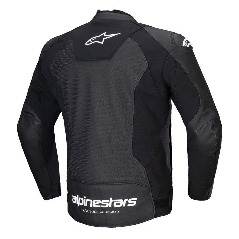 Kožna motoristička jakna Alpinestars Faster 3 Airflow crno-bijela