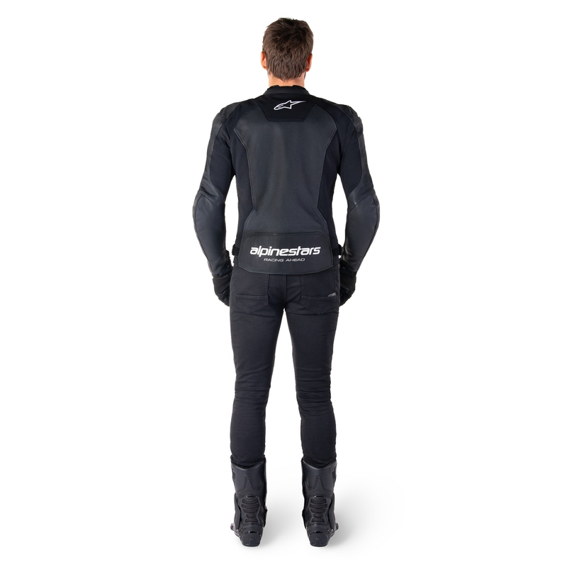 Kožna motoristička jakna Alpinestars Faster 3 Airflow crno-bijela
