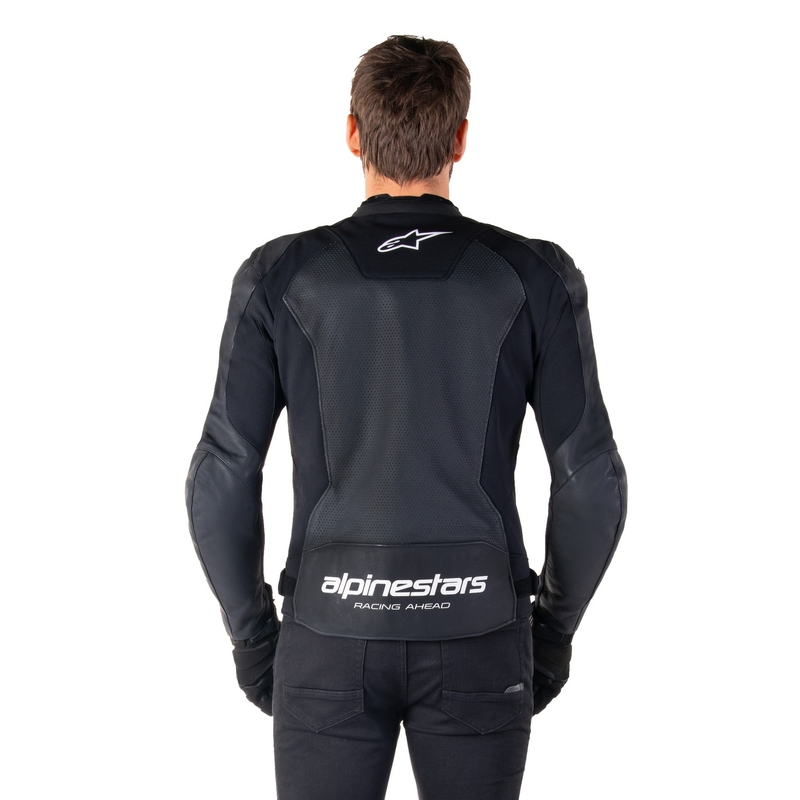 Kožna motoristička jakna Alpinestars Faster 3 Airflow crno-bijela