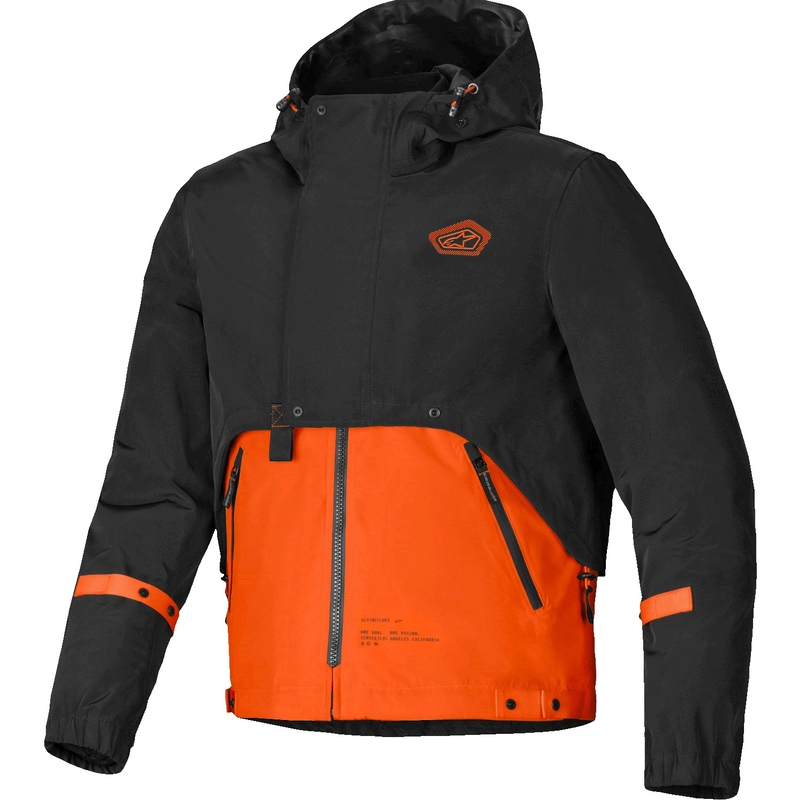 Motociklistička jakna Alpinestars Mootant Waterproof Parka crno-fluo narančasta