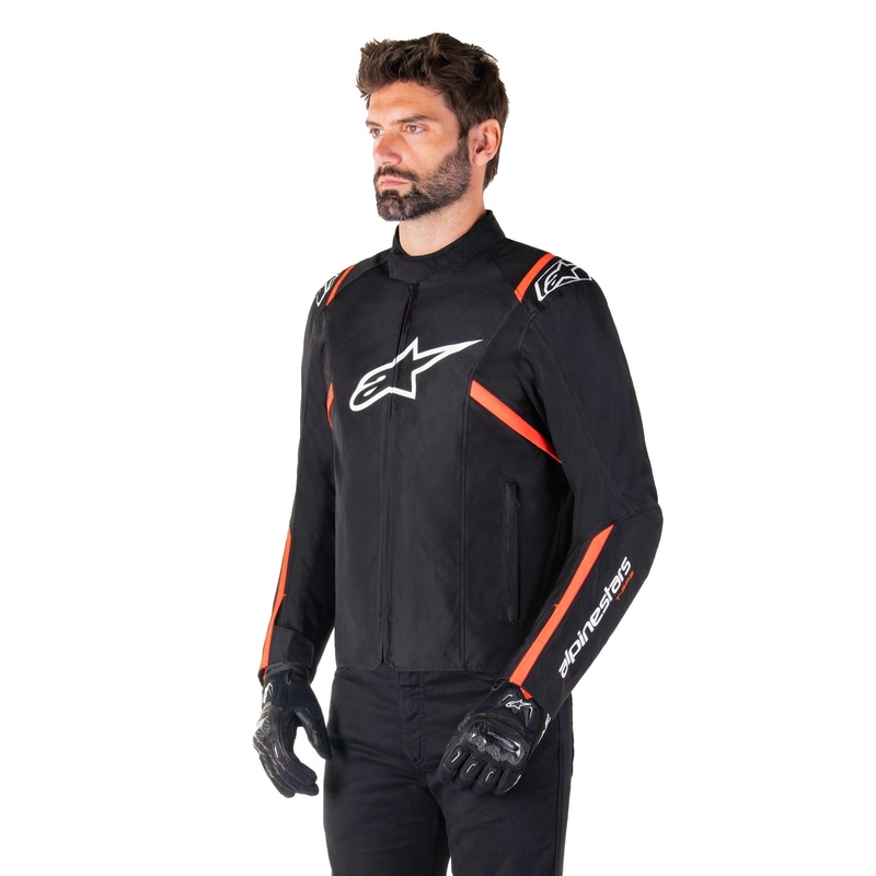 Alpinestars T-SPS 2 Vodootporna motociklistička jakna crno-bijelo-fluo crvena