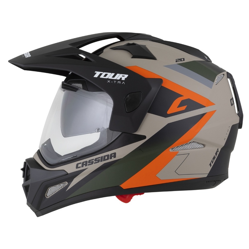 Enduro kaciga Cassida Tour 2.0 X-tra mat pješčano-narančasto-zeleno-crna
