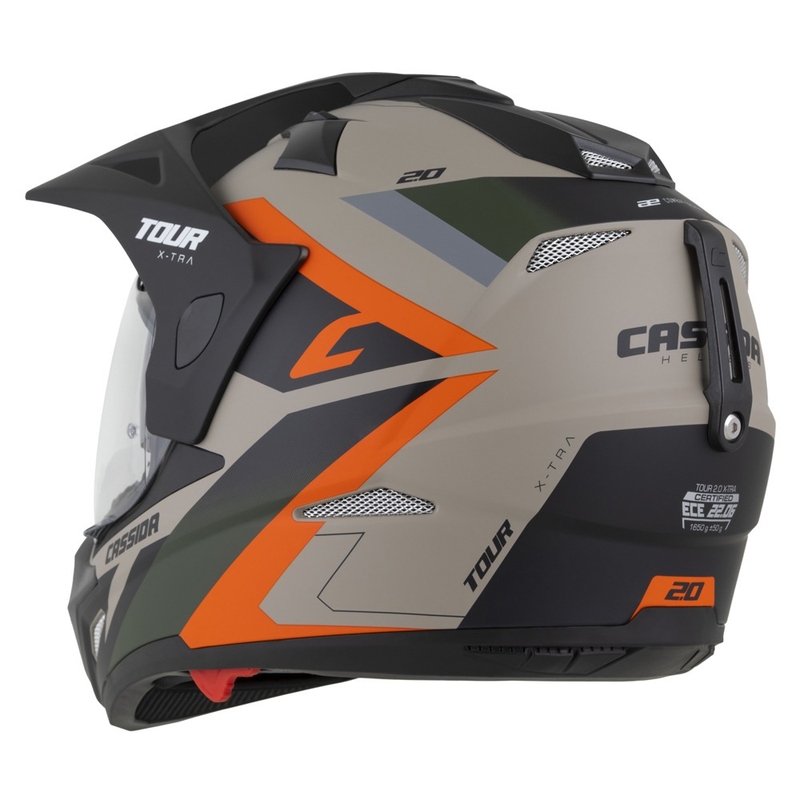 Enduro kaciga Cassida Tour 2.0 X-tra mat pješčano-narančasto-zeleno-crna
