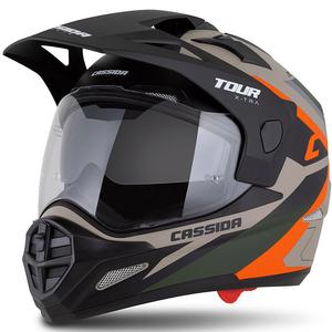 Enduro kaciga Cassida Tour 2.0 X-tra mat pješčano-narančasto-zeleno-crna
