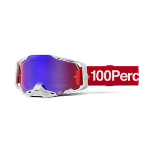 Naočale za motocross 100% ARMEGA Corbin crvene s plavim pleksiglasom