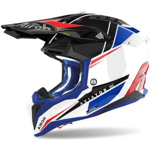 Motocross kaciga Airoh Aviator 3.0 Push plavo-crvena