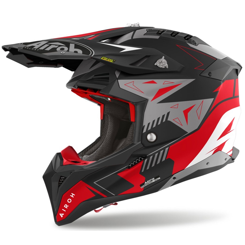 Motocross kaciga Airoh Aviator 3 Spin crvena mat