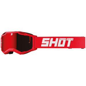 Naočale za motocross Shot Assault 2.0 jednobojne crvene s iridijevim pleksiglasom