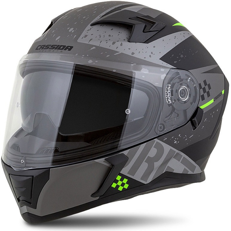 Integralna motociklistička kaciga Cassida Integral 3.0 DRFT mat sivo-crno-zelena