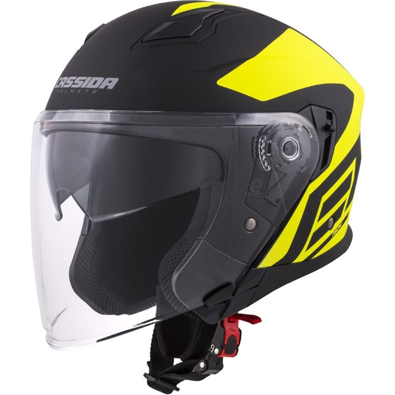 Otvorena motociklistička kaciga Cassida Jet Tech Corso crno-fluo žuta