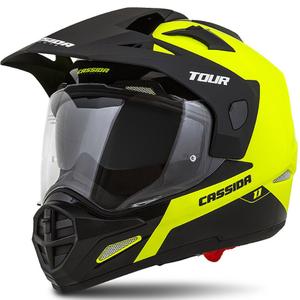 Enduro kaciga Cassida Tour 1.1 Dual crno-fluo žuta