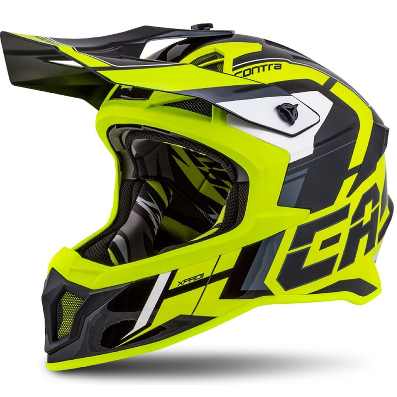 Motocross kaciga Cassida Cross Pro II Contra fluo žuto-sivo-crna