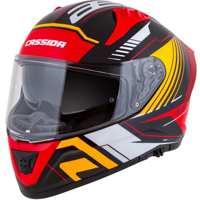 Integralna motociklistička kaciga Cassida Aero Drome pearl crno-narančasto-crveno-bijela