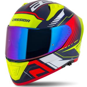 Cassida Aero Drome Integral motociklistička kaciga Pearl Blue-Yellow-Orange-Red-White