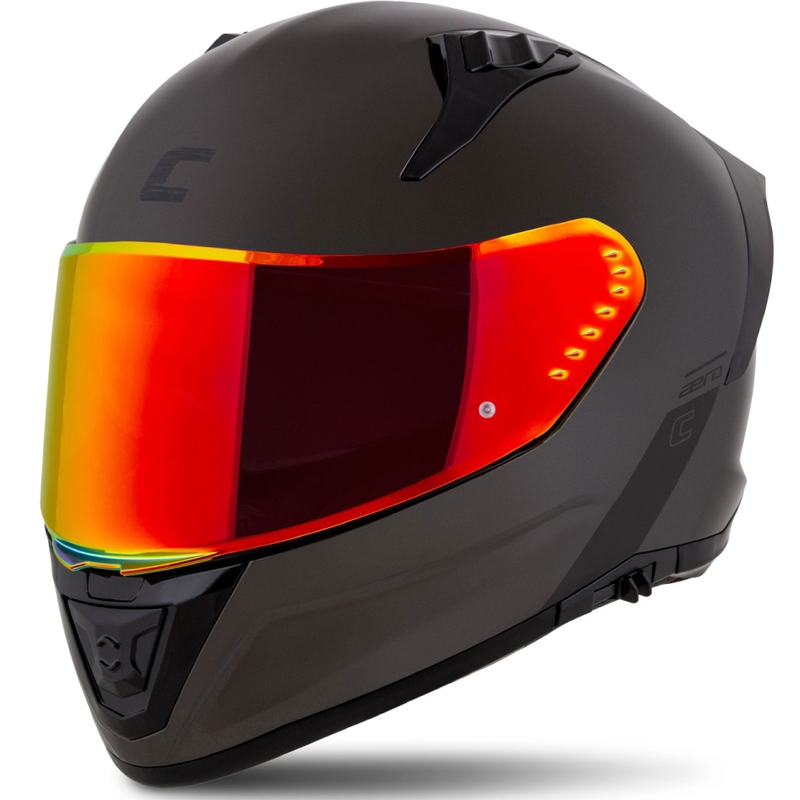 Cassida Aero Super Mono kaciga za motocikle s punim licem, sjajno crna, kromirana-crna