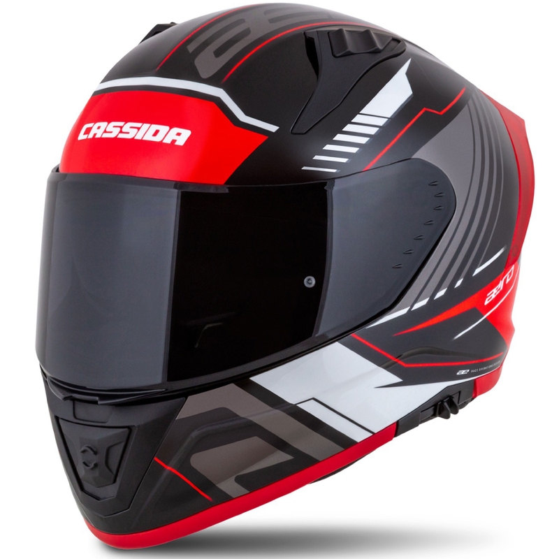 Cassida Aero Drome integralna motociklistička kaciga crno-crveno-bijelo-siva