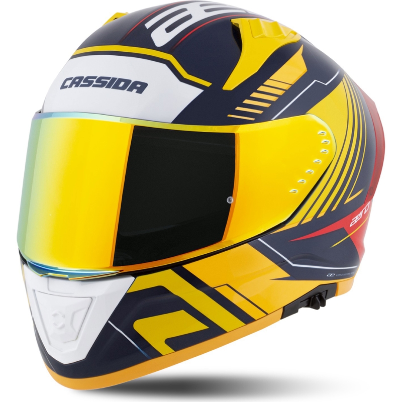Cassida Aero Drome Integral motociklistička kaciga plava-fluo žuta-narančasta-crvena-svijetlo plava-bijela