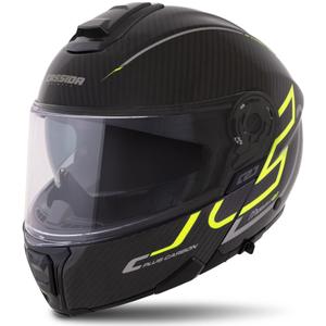 Preklopna kaciga Cassida Modulo 2.1 Plus Carbon fluo žuto-srebrno-crna
