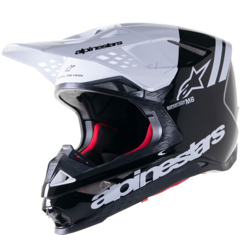 Alpinestars Supertech S-M8 Radium 2 kaciga za motocross crno-bijela