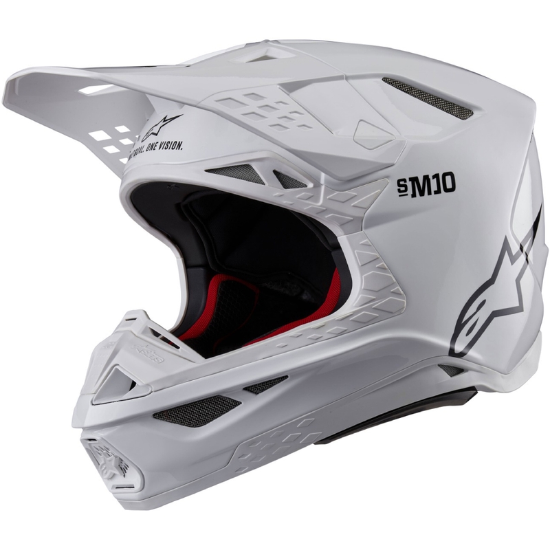 Alpinestars Supertech S-M10 Čvrsta bijela kaciga za motocross
