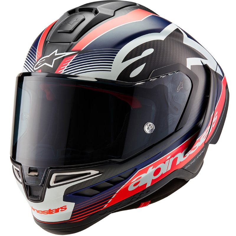 Integralna motociklistička kaciga Alpinestars Supertech R-10 Team karbonska fluo crveno-plavo-bijela mat
