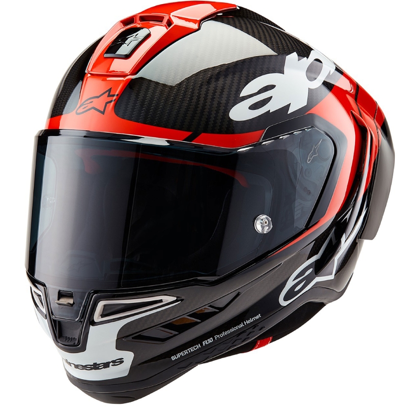 Alpinestars Supertech R-10 Element karbonska fluo full face motociklistička kaciga crveno-bijela
