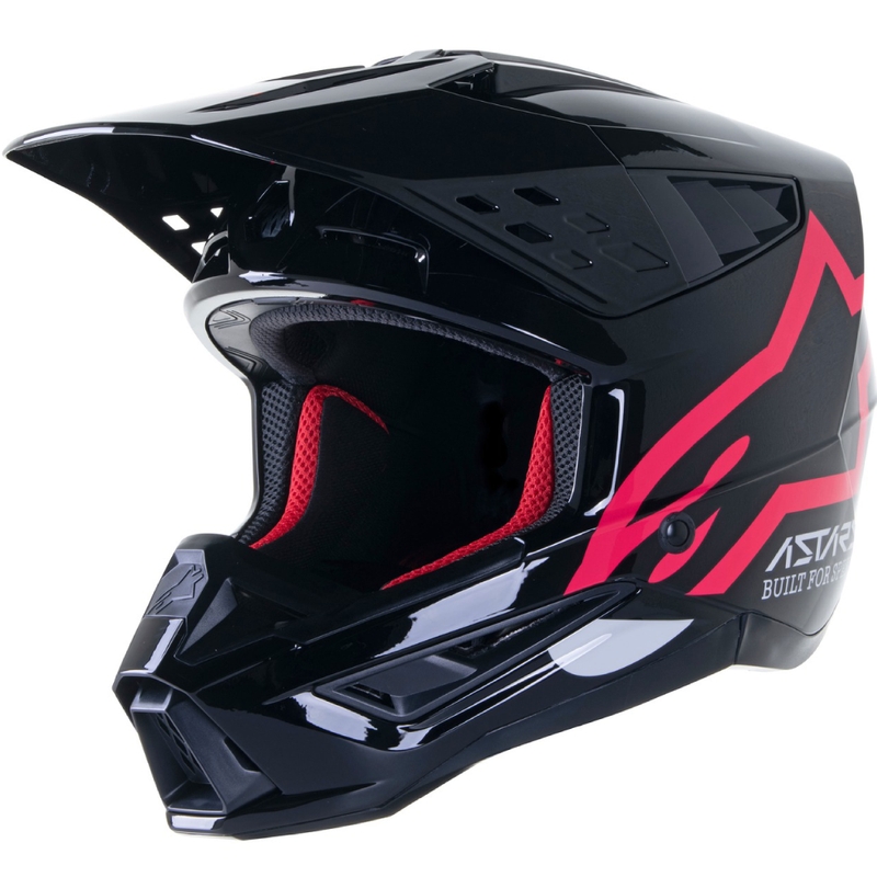Alpinestars S-M5 Compass motokros kaciga crno-ružičasta