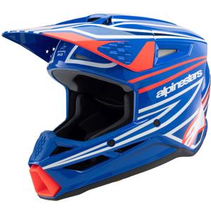 Alpinestars S-M3 WURX dječja motocross kaciga plava-crvena-bijela-crna 2025