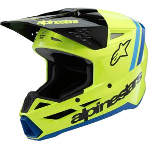 Dječja kaciga za motocross Alpinestars S-M3 RADIUM fluo žuto-crno-plava 2025