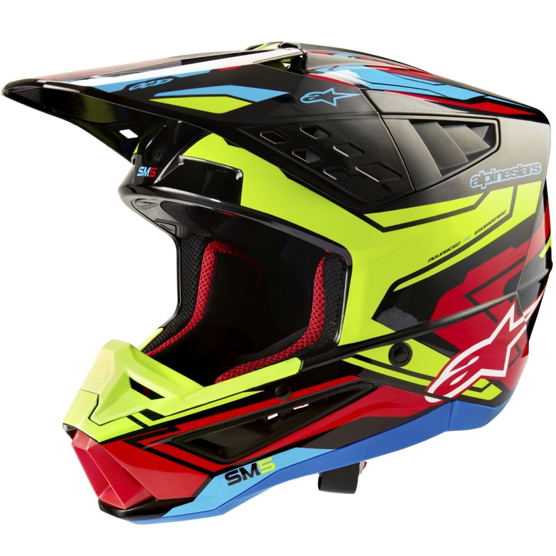 Motocross kaciga Alpinestars S-M5 Action 2 fluo yellow-fluo red