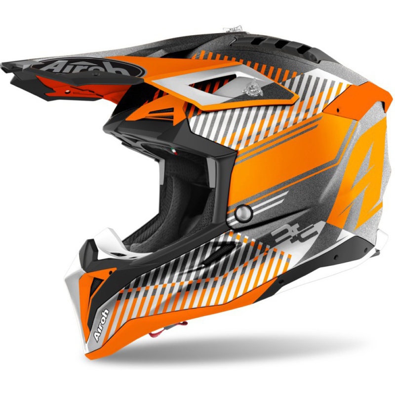 Airoh Aviator 3.0 Wave Motocross kaciga 2022 Narančasto-sivo-bijela rasprodaja
