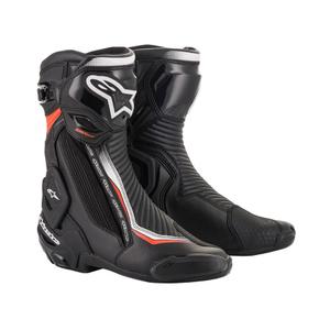Alpinestars SMX Plus 2 motorističke čizme crno-bijele-fluo crvene