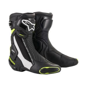 Alpinestars SMX Plus 2 motorističke čizme crno-bijele-fluo žute