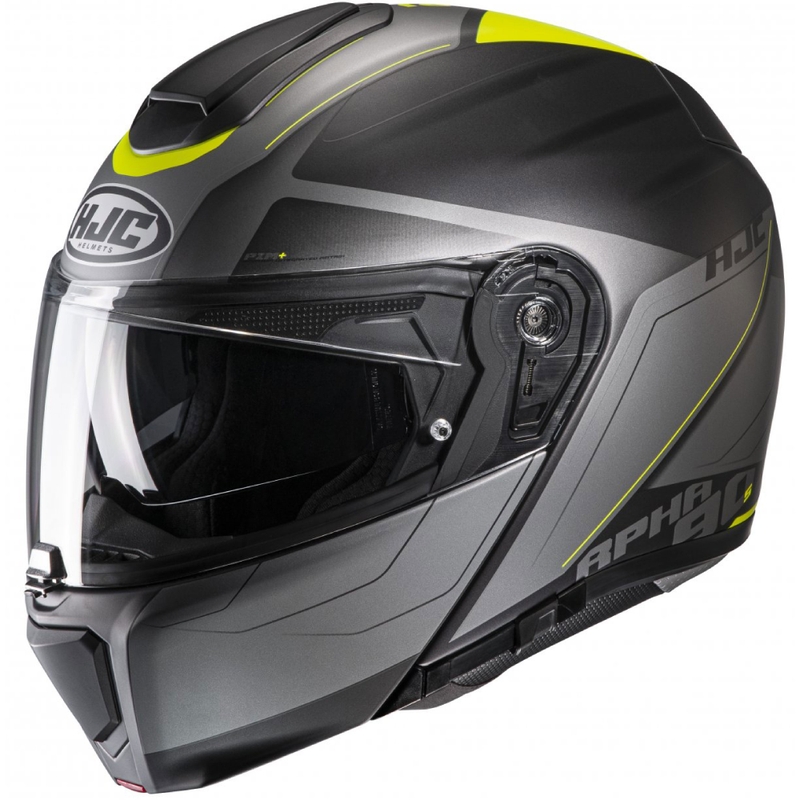 Preklopna motociklistička kaciga HJC RPHA 90S Cadan MC3HSF sivo-fluo žuta