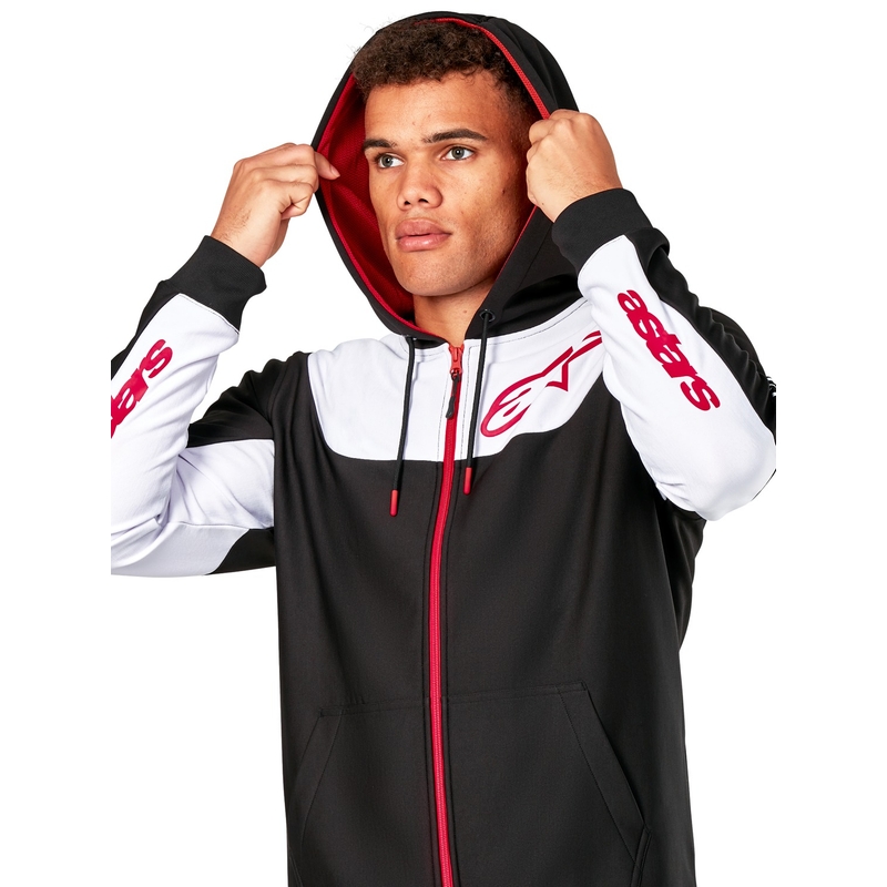 Alpinestars Sessions 3 Hoodie crno-bijelo-crvena