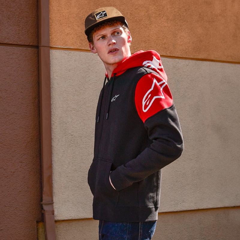 Alpinestars Velocity Hoodie crno-crvena
